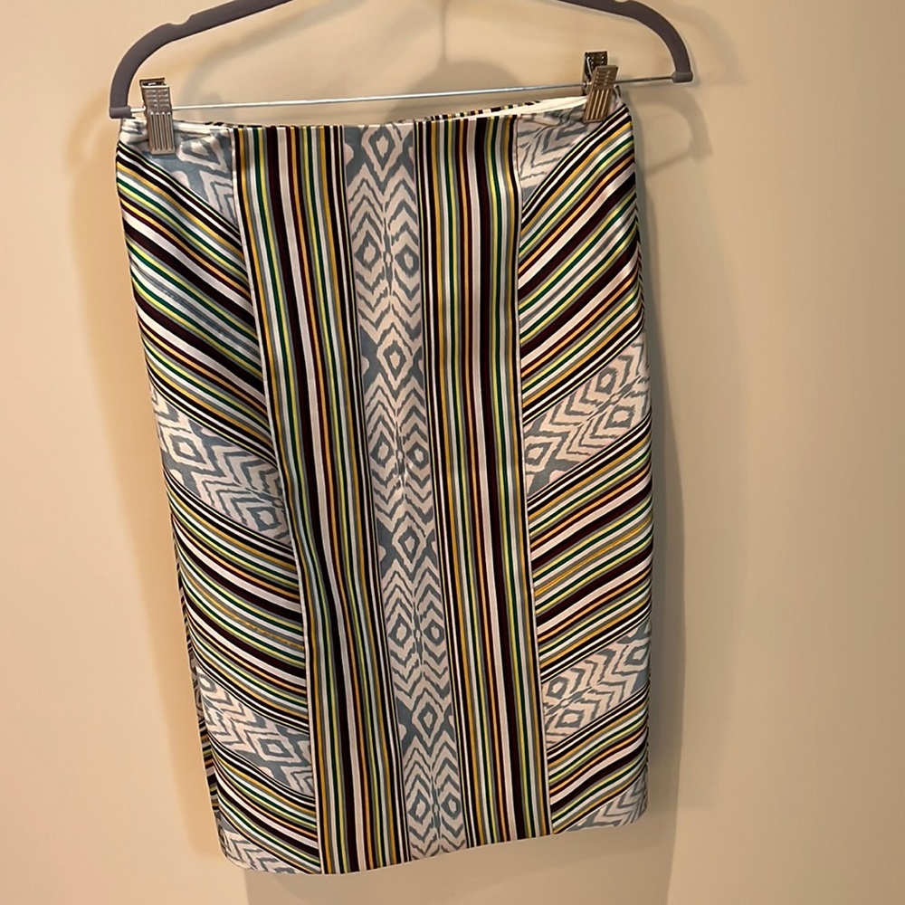 JCrew multi colored/print silk pencil skirt